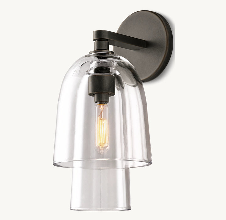 Bloomy Clear Glass Flute Sconce