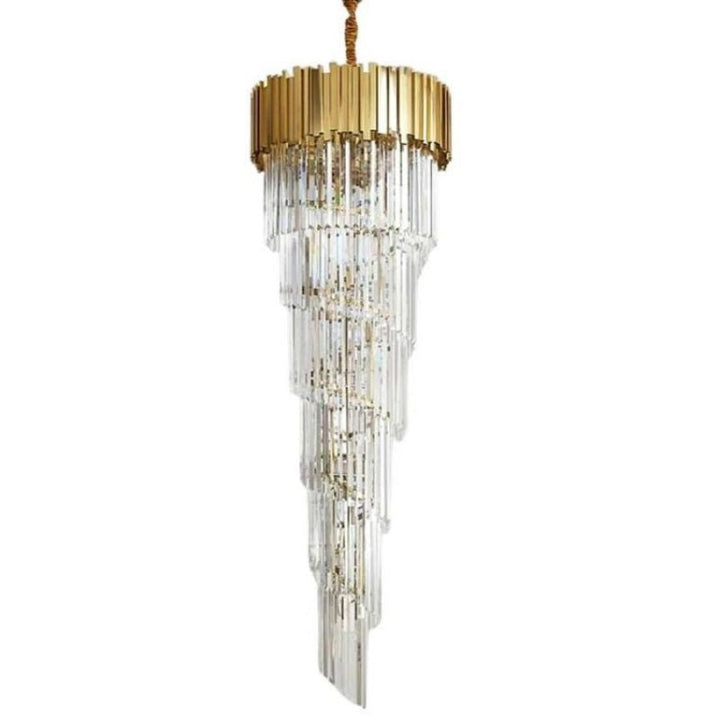 Bourbons 2-Story Crystal Round Chandelier