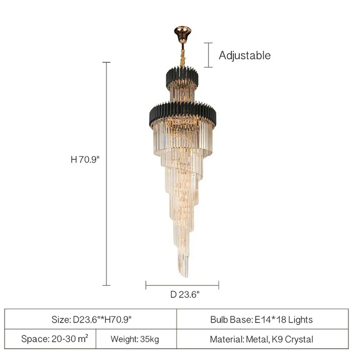 Bourbons Multi-layer Crystal Chandelier