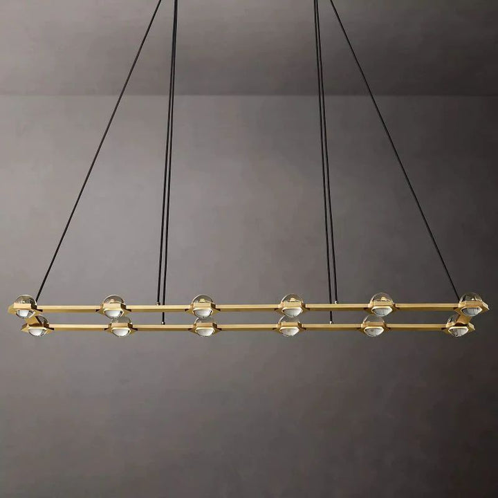 Braelynn Crystal Ball Rectangular Chandelier 72"