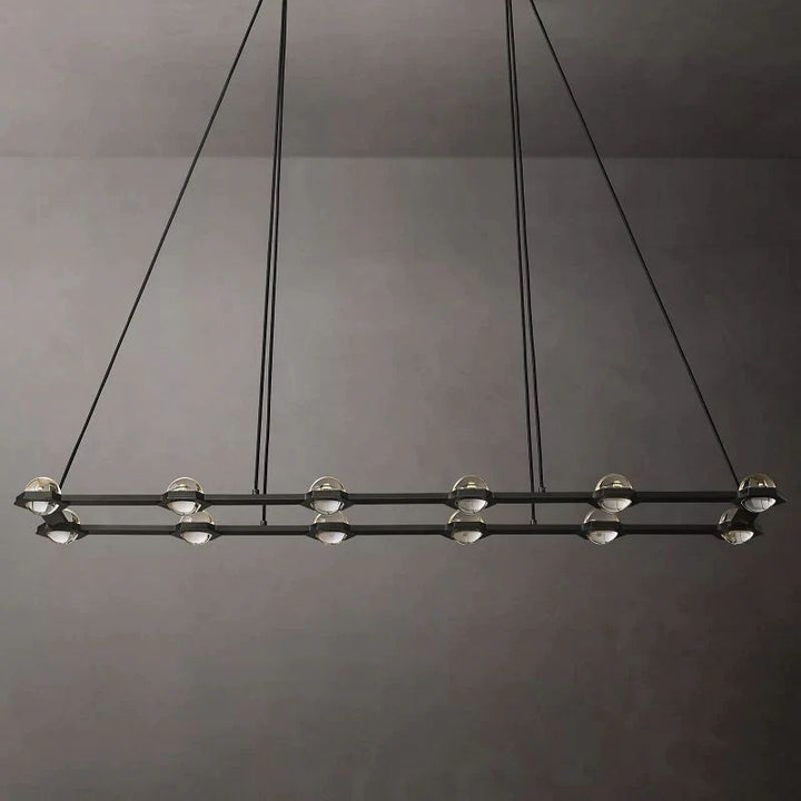 Braelynn Crystal Ball Rectangular Chandelier 72"