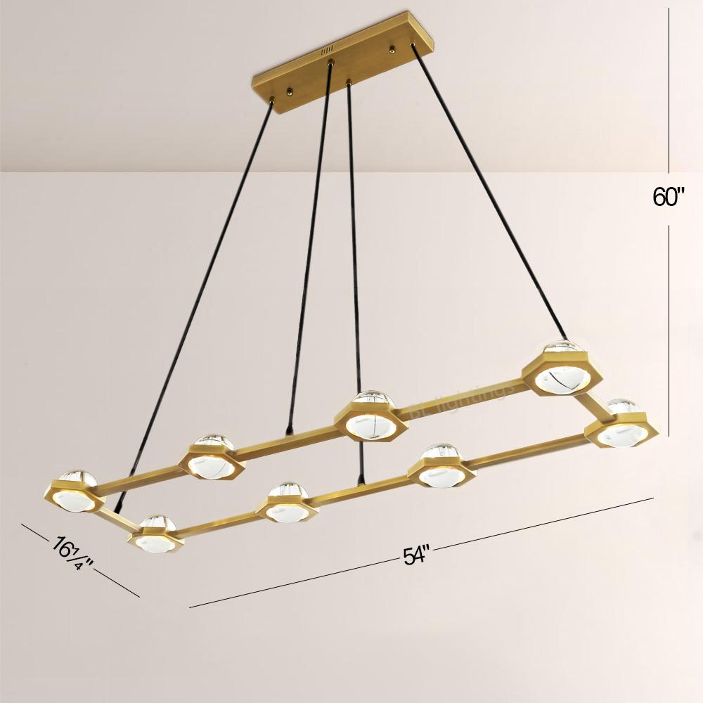 Braelynn Rectangular Chandelier 54"