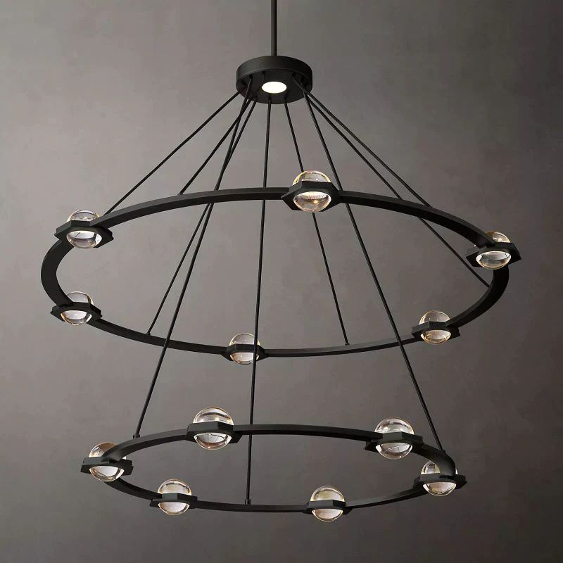 Braelynn Two-Tier Round Living Room Chandelier 48"