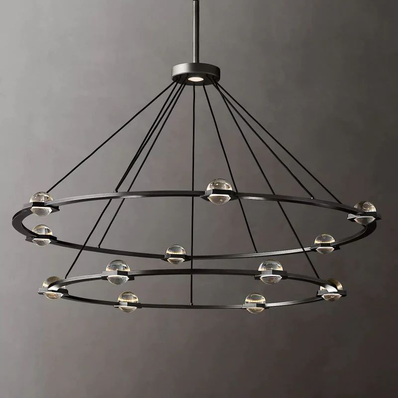 EBraelynn Two-Tier Round Living Room Chandelier 60"