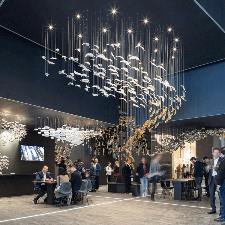Branch Feather Handblown Glass Chandelier