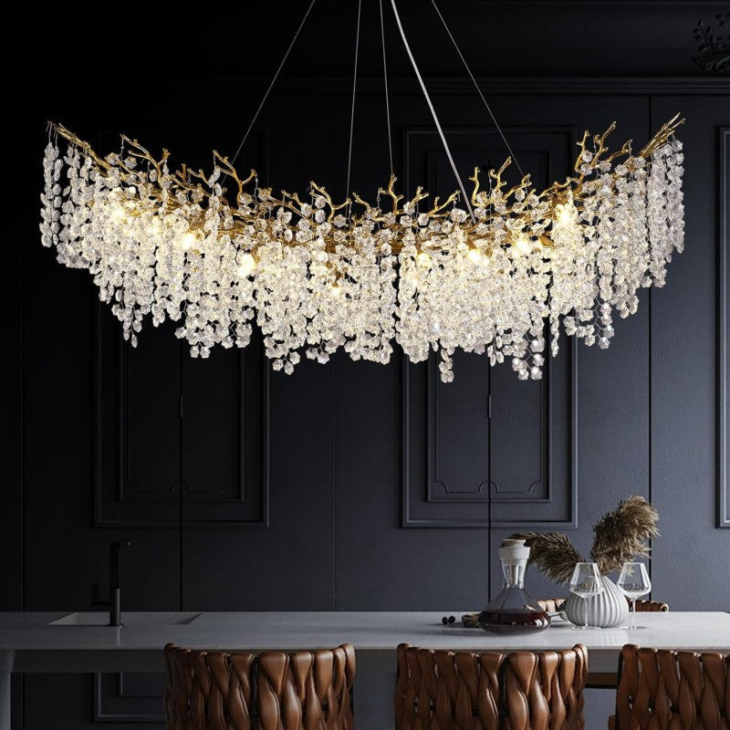 Branch Modern Tree Crystal Chandelier 55"L 30"D 40"D