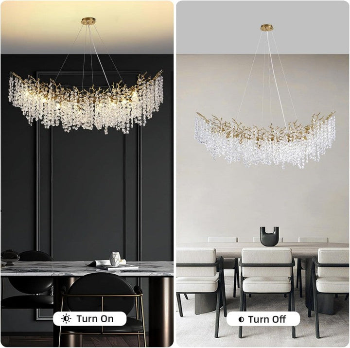 Branch Modern Tree Crystal Chandelier 55"L 30"D 40"D