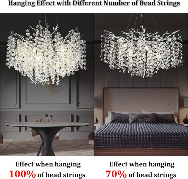 Branch Snow Tree Crystal Chandelier 30" 40" 55"