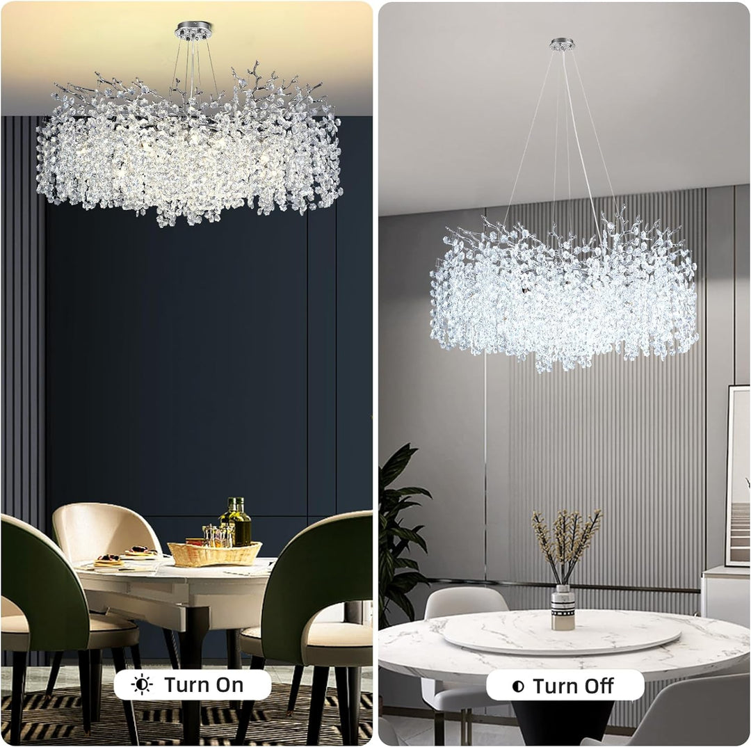 Branch Snow Tree Crystal Chandelier 30" 40" 55"