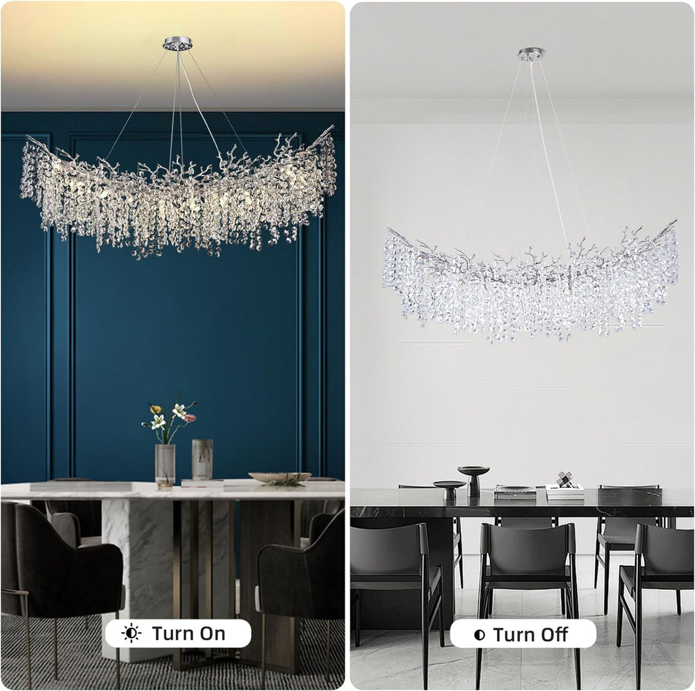 Branch Snow Tree Crystal Chandelier 30" 40" 55"