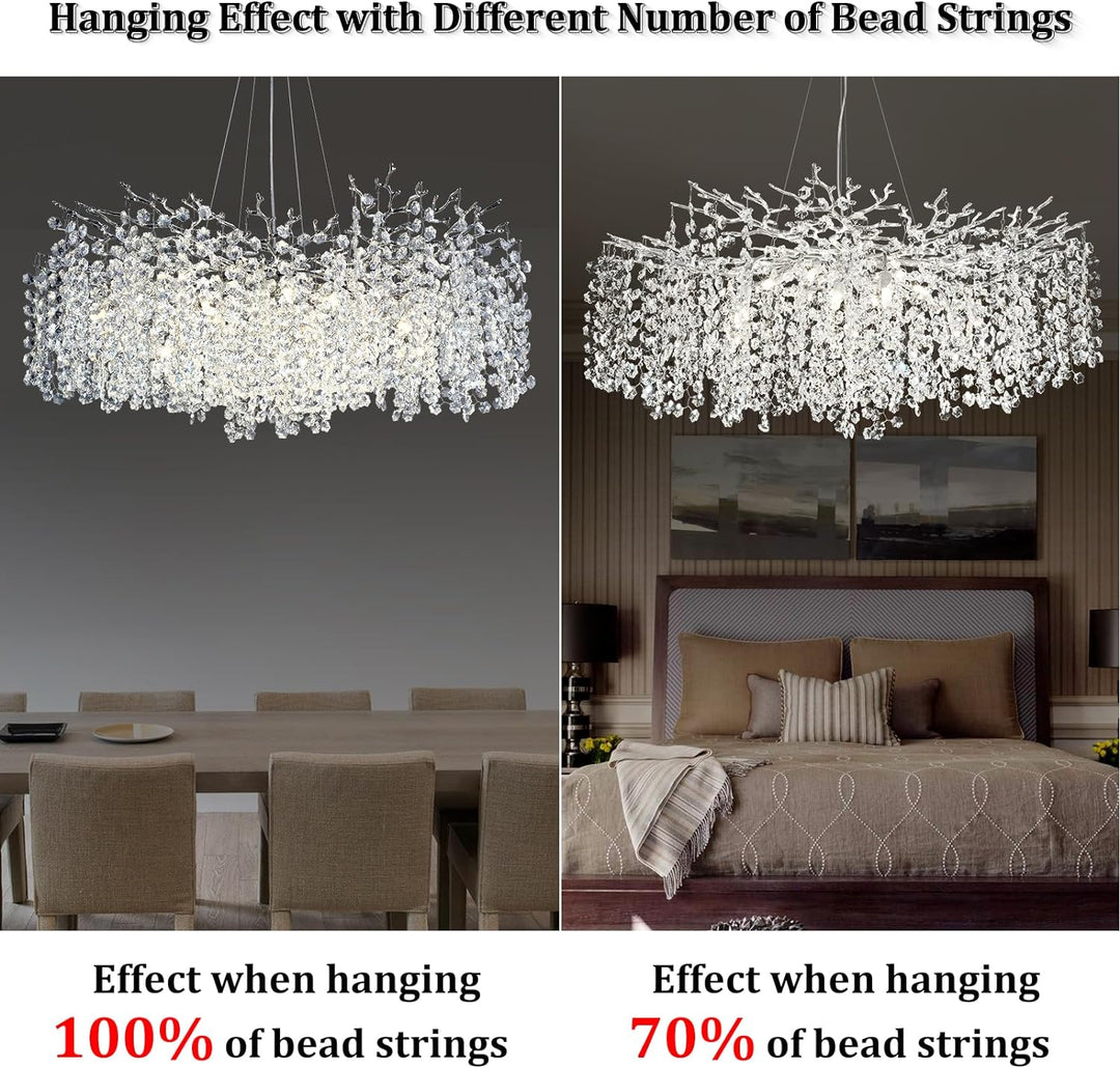 Branch Snow Tree Crystal Chandelier 30" 40" 55"