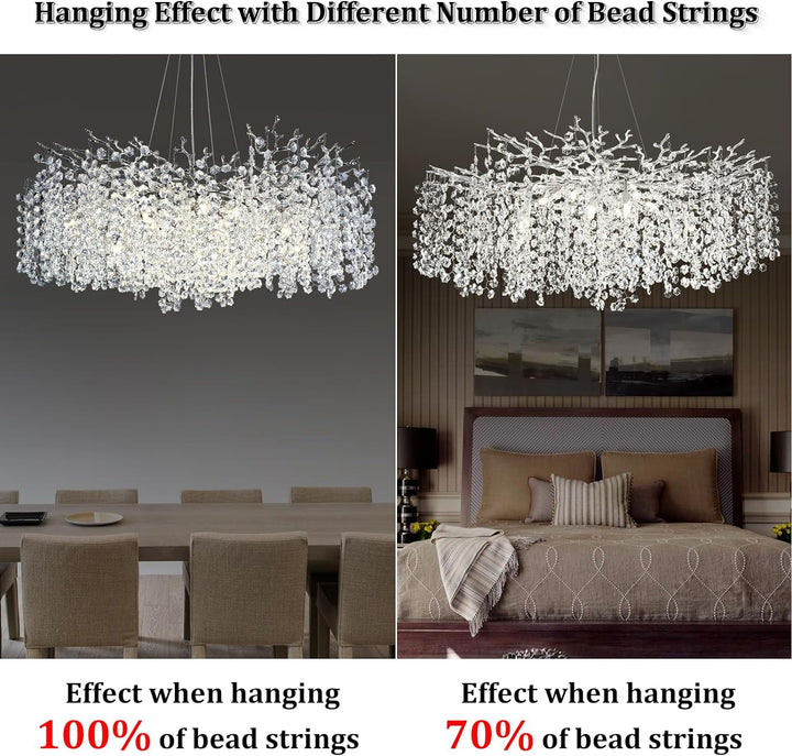 Branch Snow Tree Crystal Chandelier 30" 40" 55"