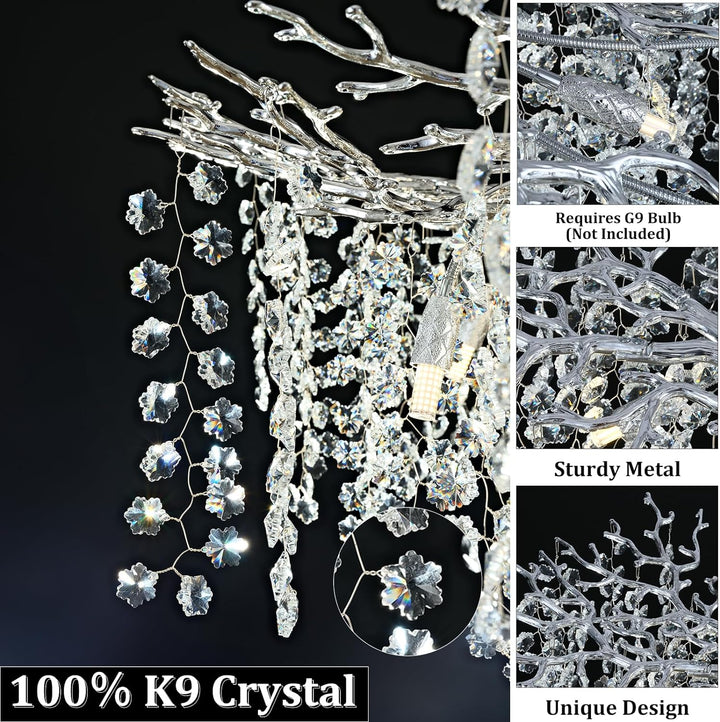 Branch Snow Tree Crystal Chandelier 30" 40" 55"