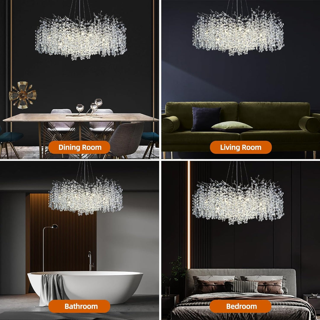 Branch Snow Tree Crystal Chandelier 30" 40" 55"