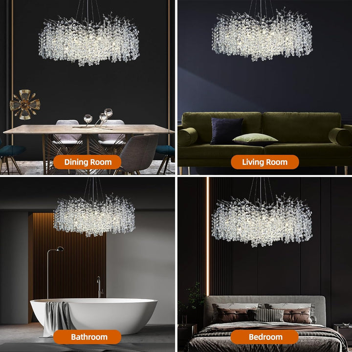 Branch Snow Tree Crystal Chandelier 30" 40" 55"