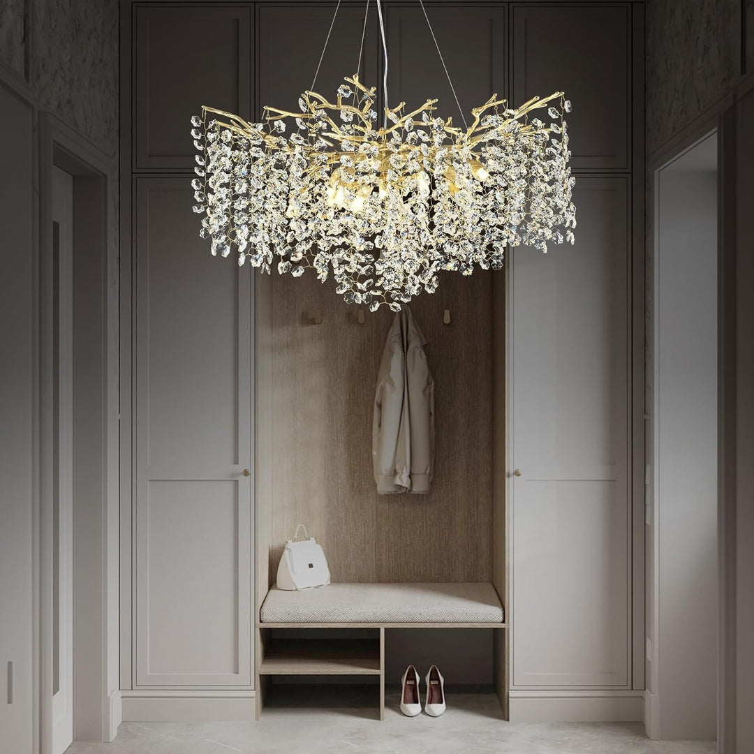 Branch Snow Tree Crystal Chandelier 30" 40" 55"