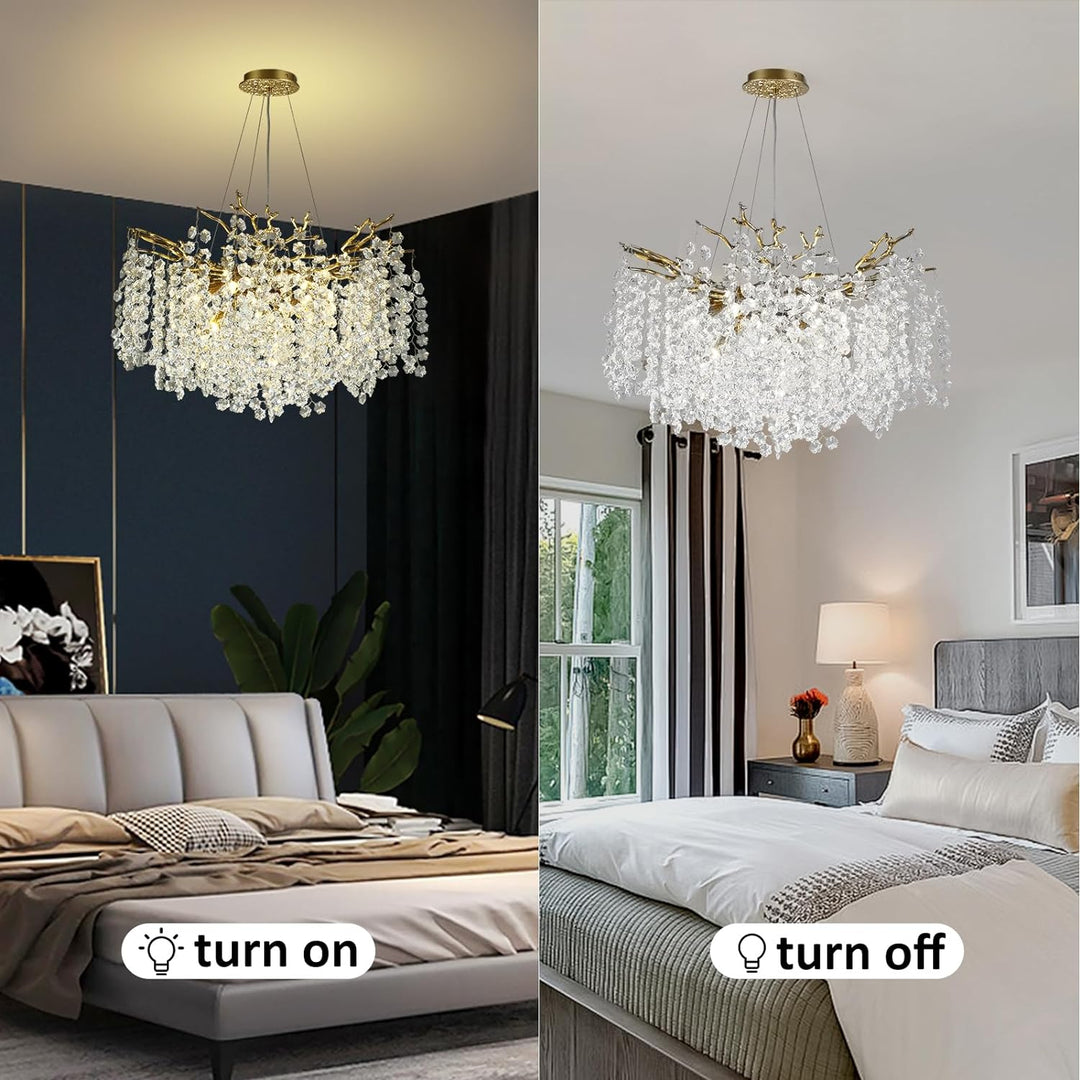 Branch Snow Tree Crystal Chandelier 30" 40" 55"