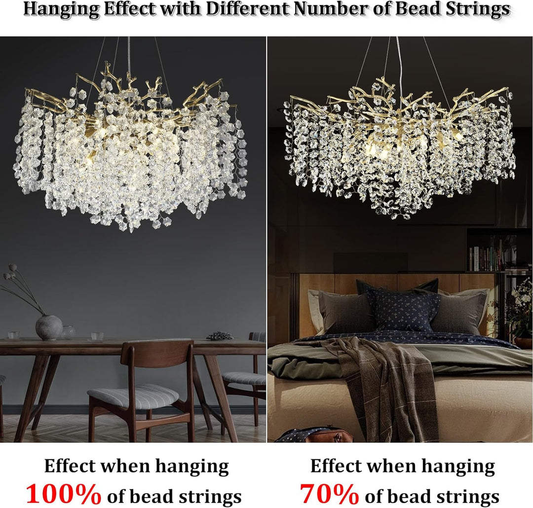 Branch Snow Tree Crystal Chandelier 30" 40" 55"