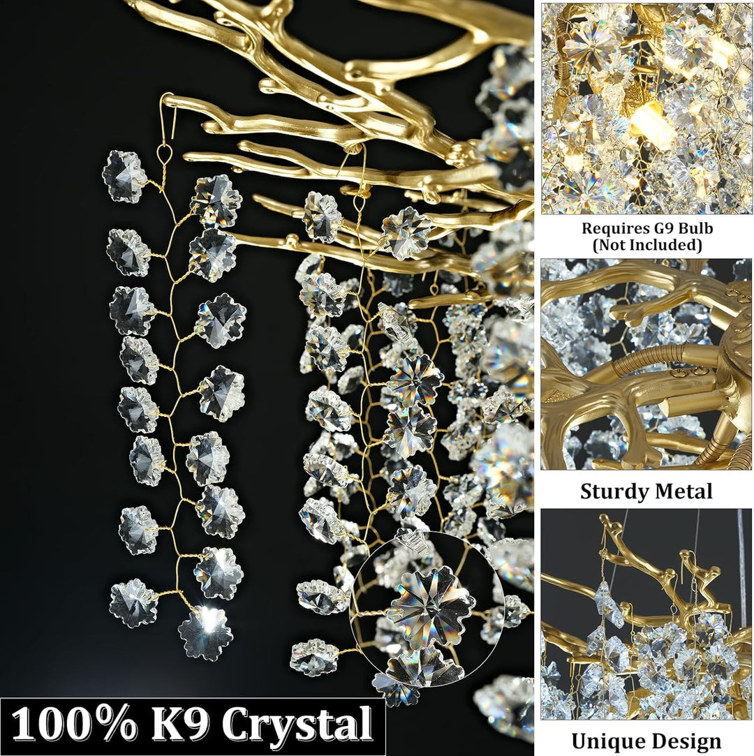 Branch Snow Tree Crystal Chandelier 30" 40" 55"