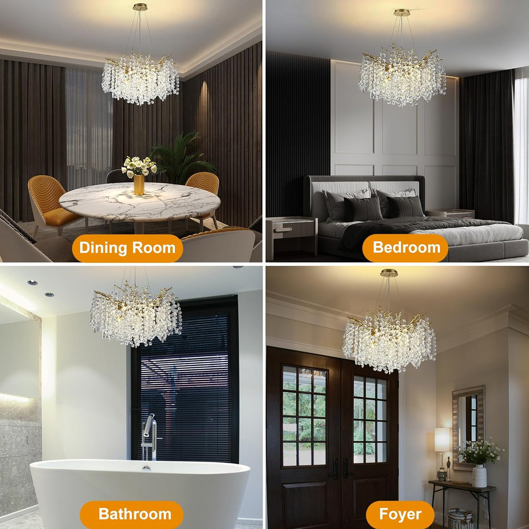 Branch Snow Tree Crystal Chandelier 30" 40" 55"