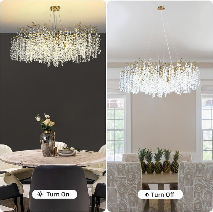Branch Snow Tree Crystal Chandelier 30" 40" 55"