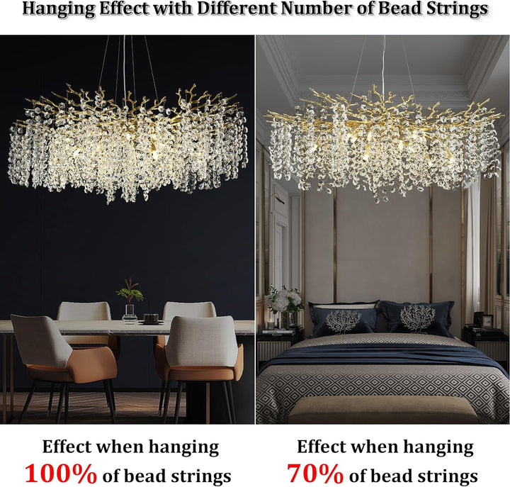 Branch Snow Tree Crystal Chandelier 30" 40" 55"