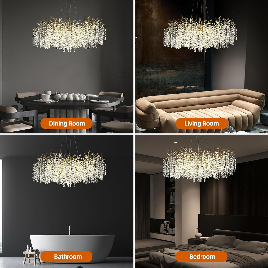 Branch Snow Tree Crystal Chandelier 30" 40" 55"