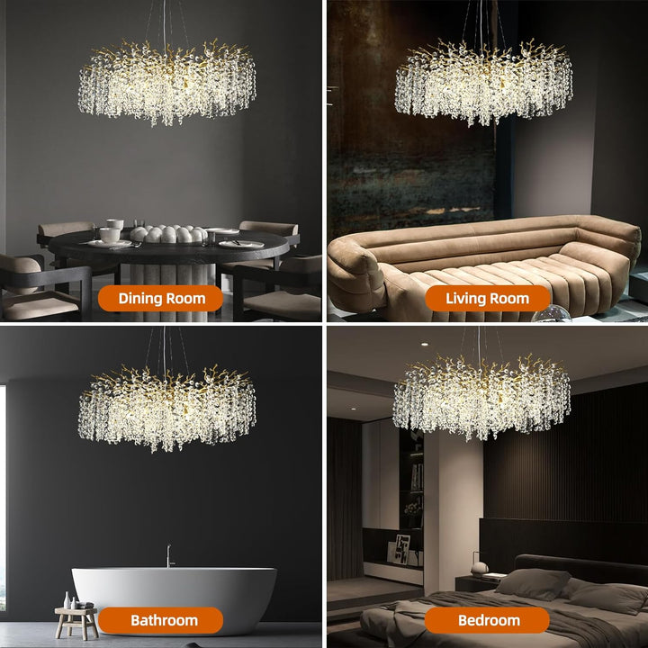 Branch Snow Tree Crystal Chandelier 30" 40" 55"