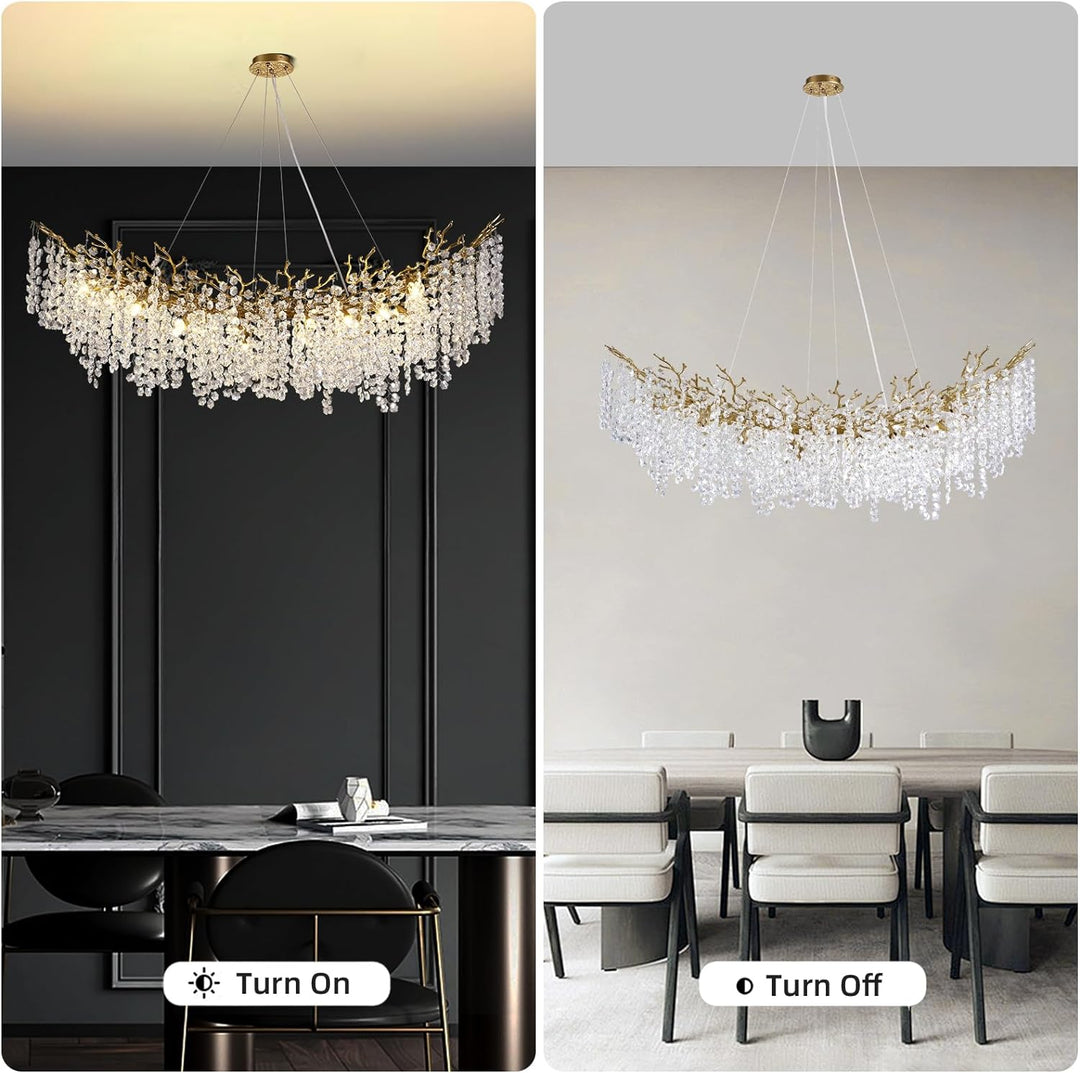 Branch Snow Tree Crystal Chandelier 30" 40" 55"