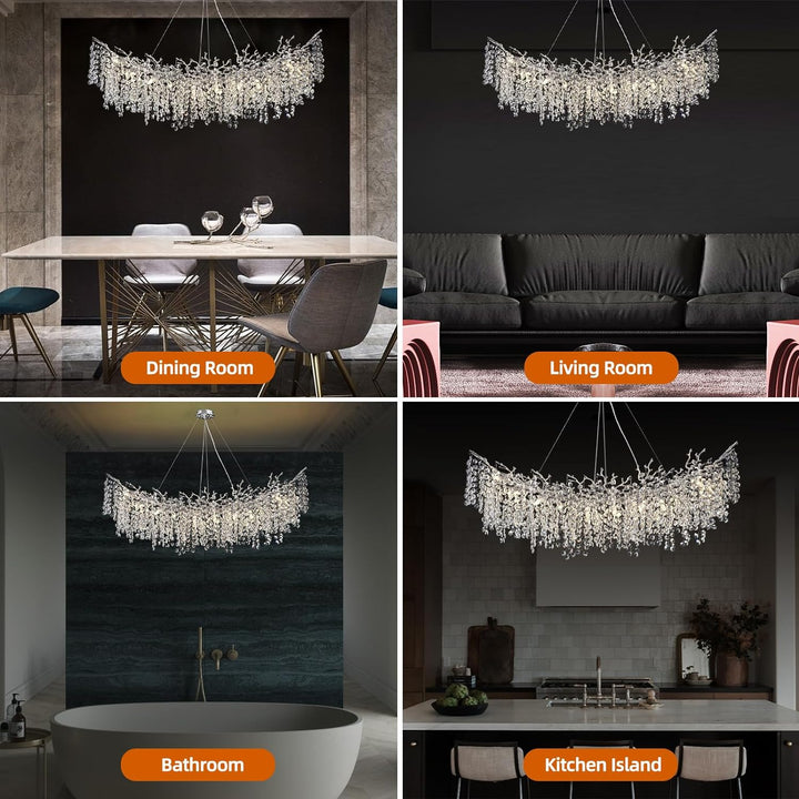 Branch Snow Tree Crystal Chandelier 30" 40" 55"