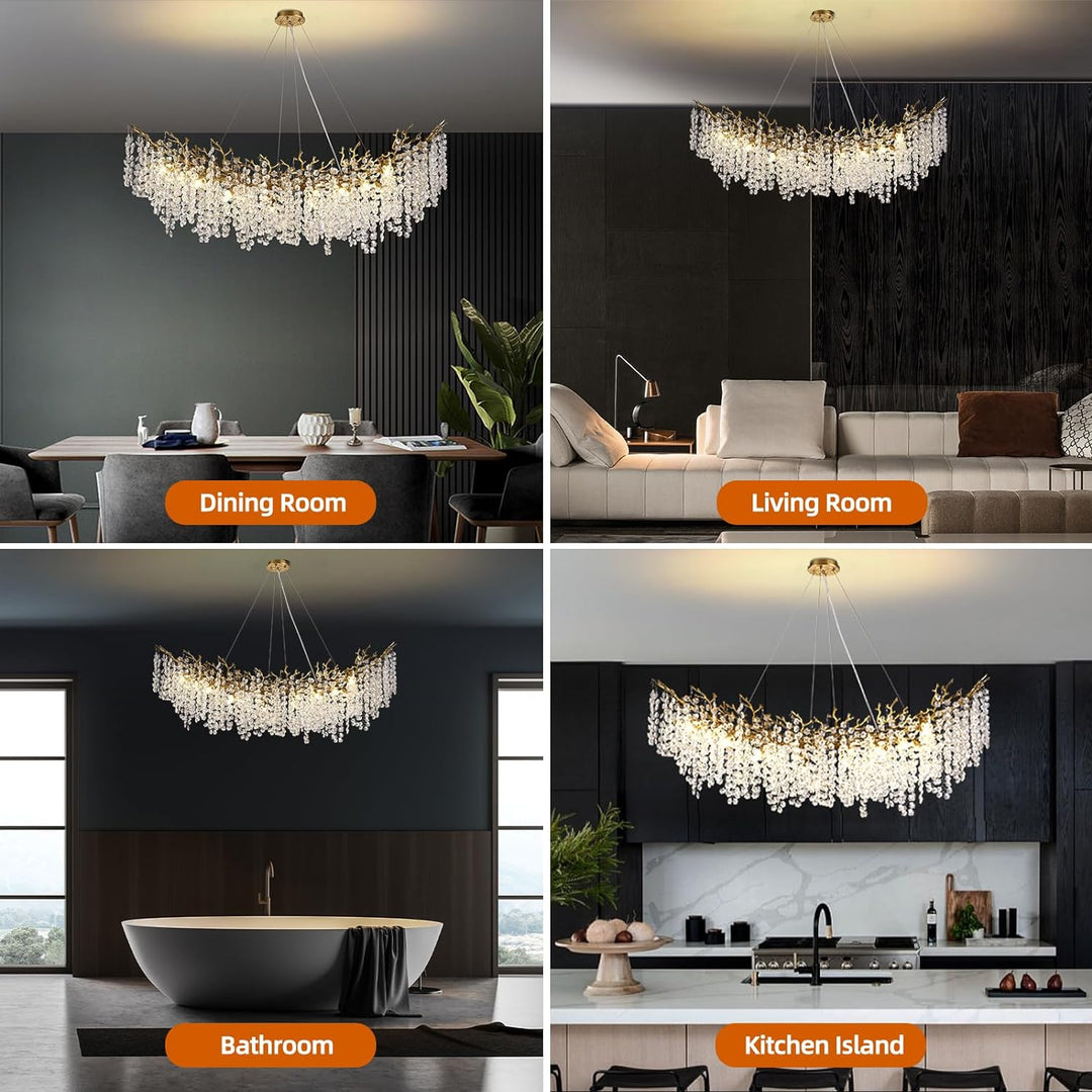 Branch Snow Tree Crystal Chandelier 30" 40" 55"