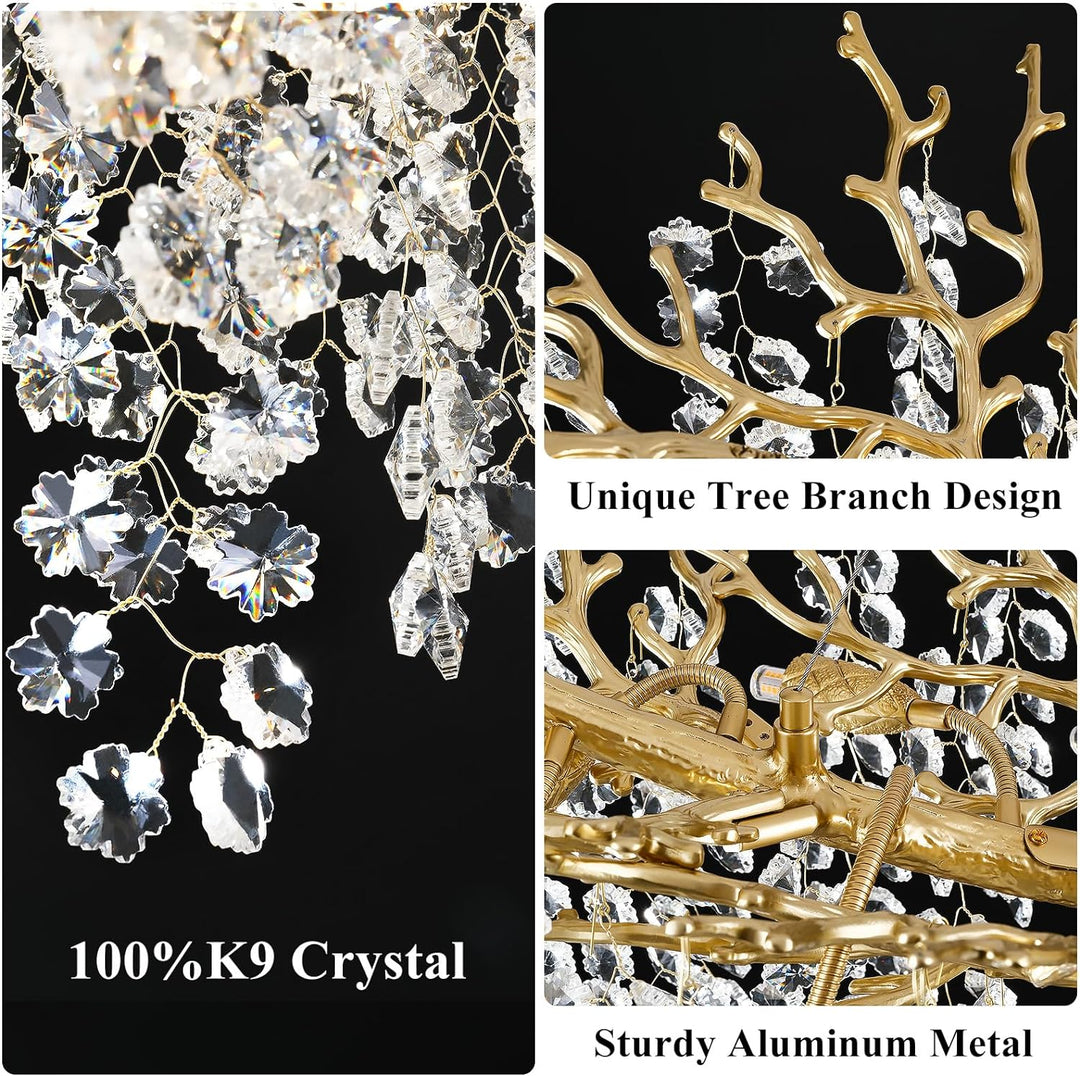 Branch Snow Tree Crystal Chandelier 30" 40" 55"