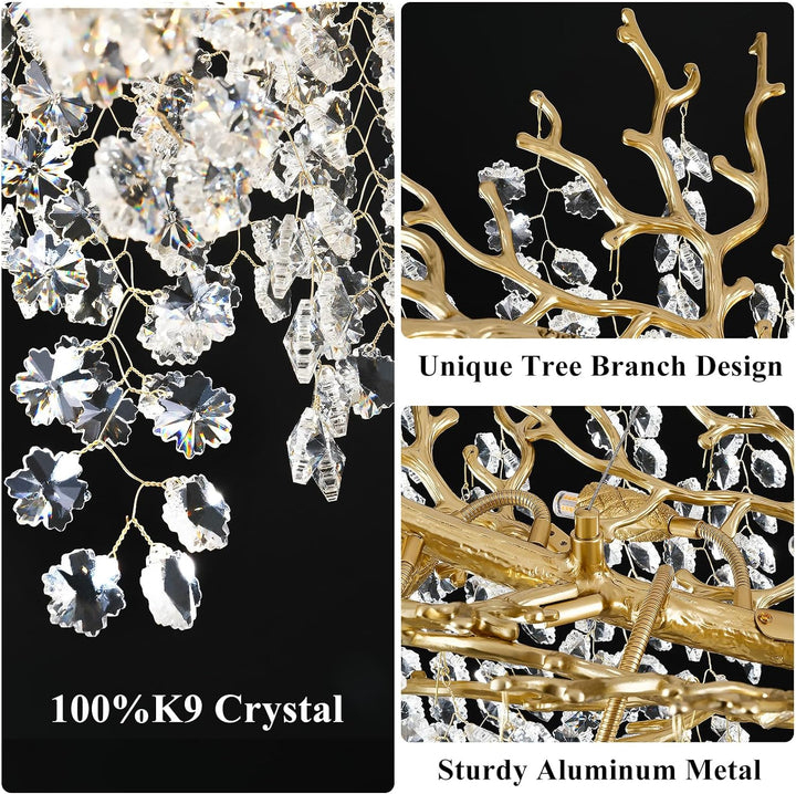 Branch Snow Tree Crystal Chandelier 30" 40" 55"