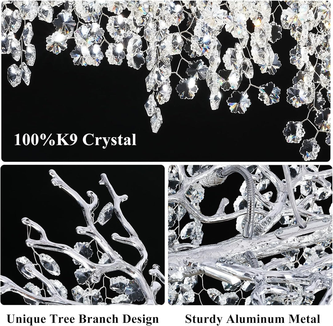 Branch Snow Tree Crystal Chandelier 30" 40" 55"