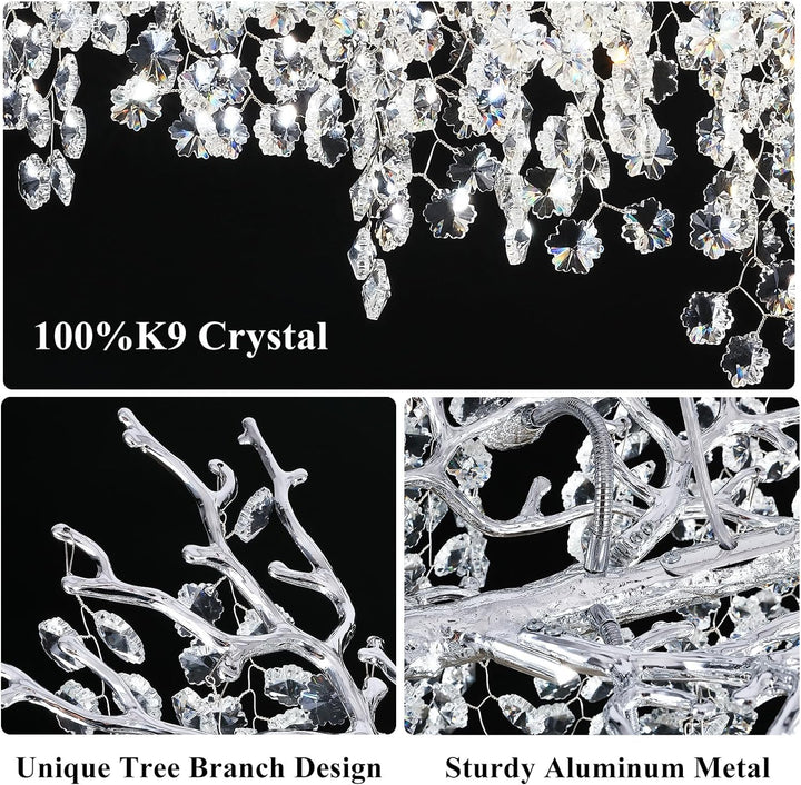 Branch Snow Tree Crystal Chandelier 30" 40" 55"
