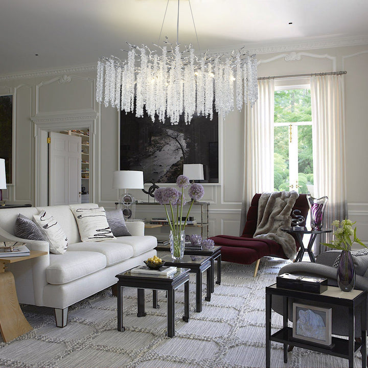Branch Snow Tree Crystal Gold/Silver Chandelier 40"D