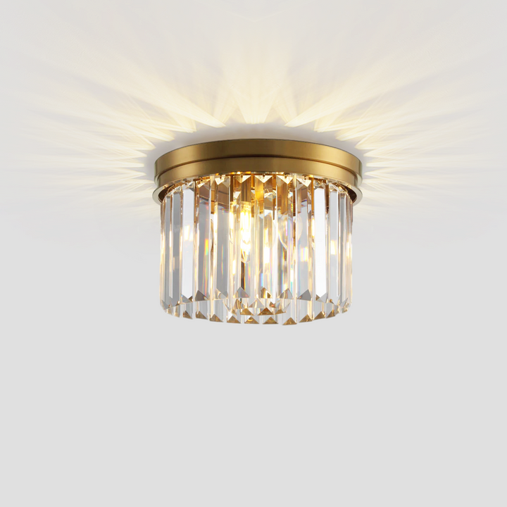 1920s Tedem 1-Tier Crystal Round Flushmount