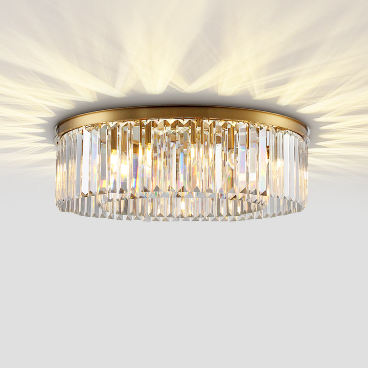 1920s Tedem 1-Tier Crystal Round Flushmount