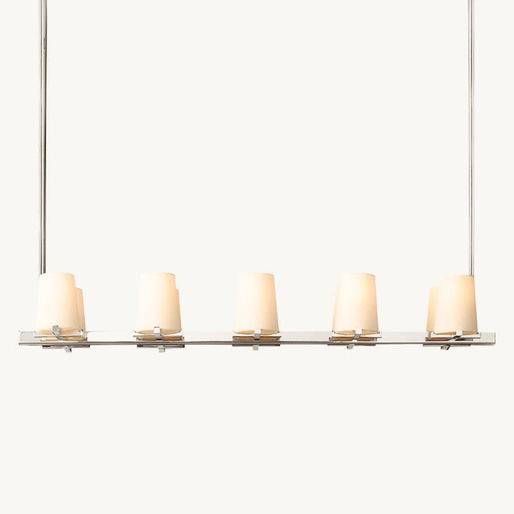 Briesha Fabric Shade Linear Chandelier 49"