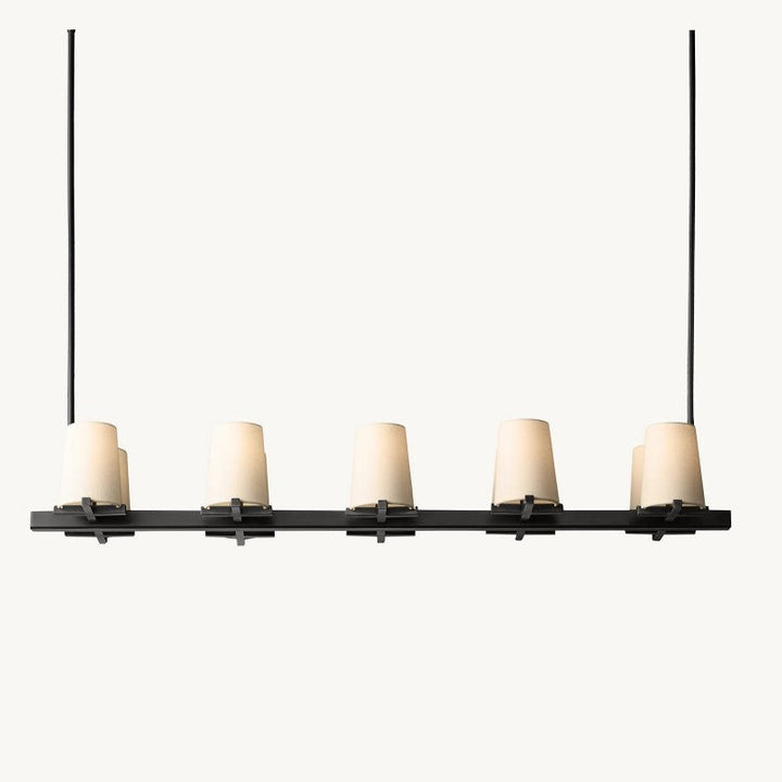 Briesha Fabric Shade Linear Chandelier 49"