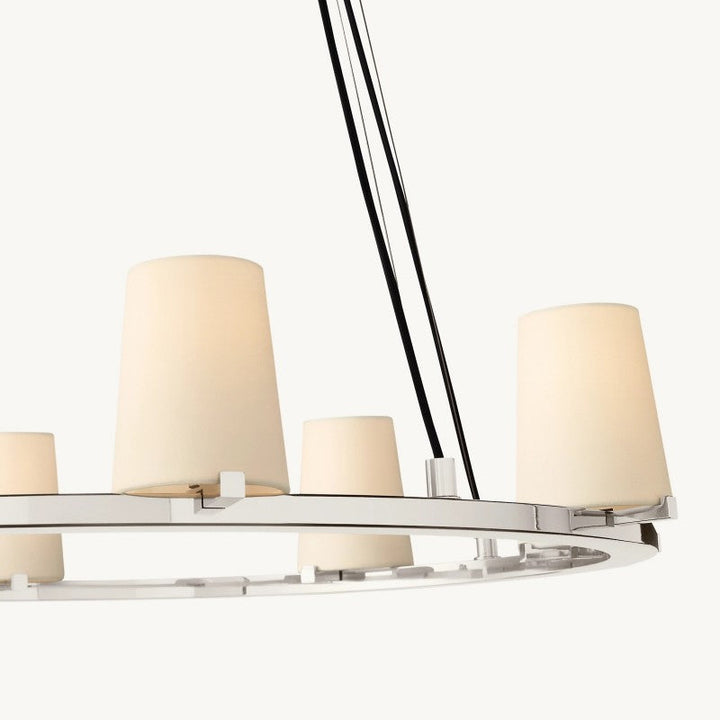 Briesha Fabric Shade Round Chandelier 48"