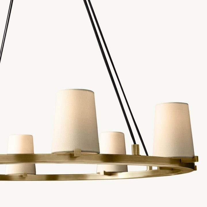 Briesha Fabric Shade Round Chandelier 48"