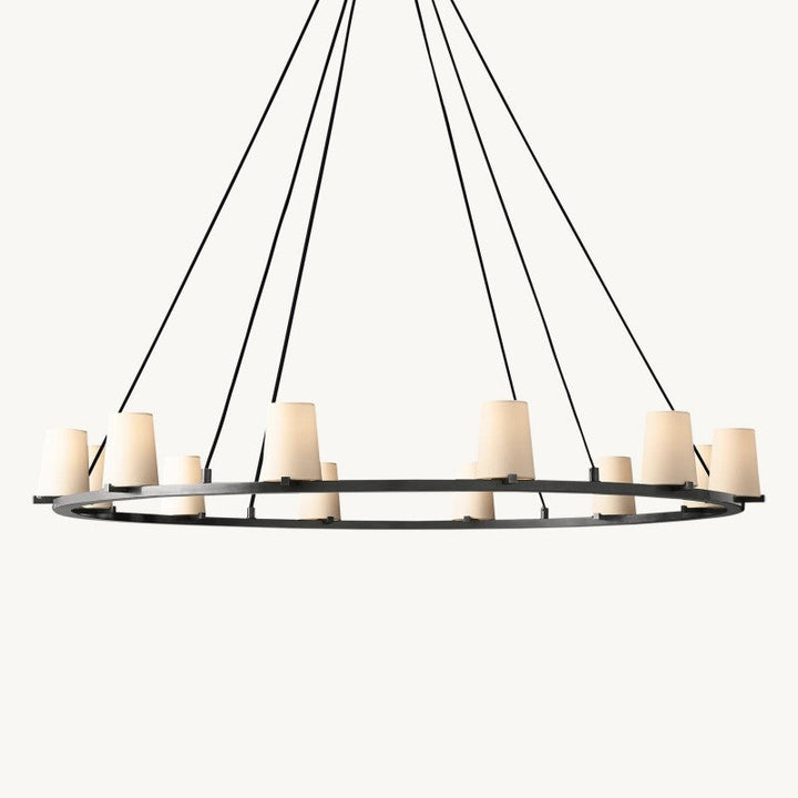 Briesha Fabric Shade Round Chandelier 60"