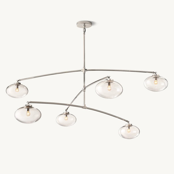 Cabrette Clear Glass Mobile Round Chandelier