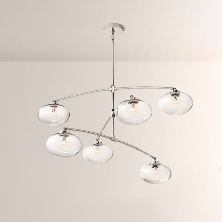Celeste Clear Glass Mobile Round Chandelier
