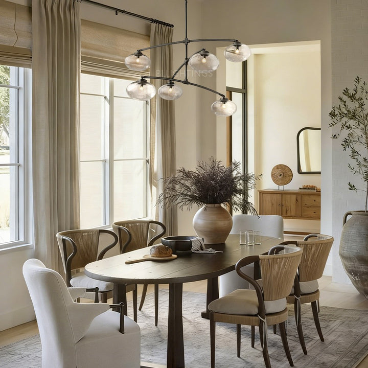 Celeste Clear Glass Mobile Round Chandelier