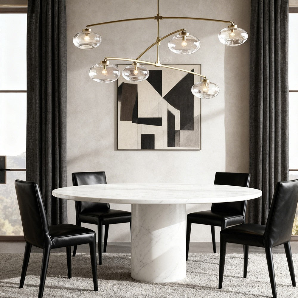 Celeste Clear Glass Mobile Round Chandelier