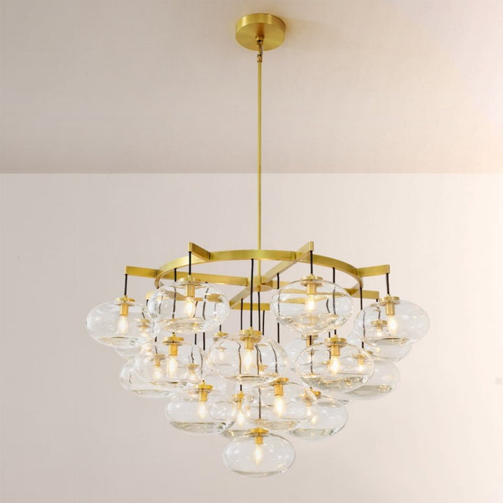 Cabrette Clear Glass Round Chandelier 48”
