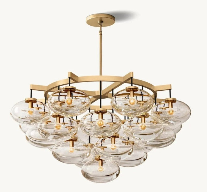 Cabrette Clear Glass Round Chandelier 48”