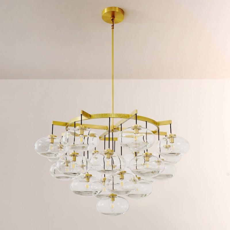 Cabrette Clear Glass Round Chandelier 48”